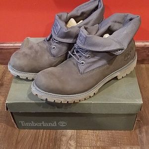 Gray Roll Top down timberlands Brand new with box